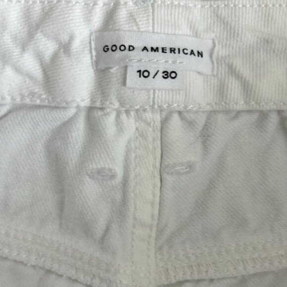 GOOD AMERICAN Good 90s Duster White Distressed Straight High Rise Jeans US 10/30 - Picture 6 of 6